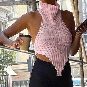 White Sleeveless Turtleneck